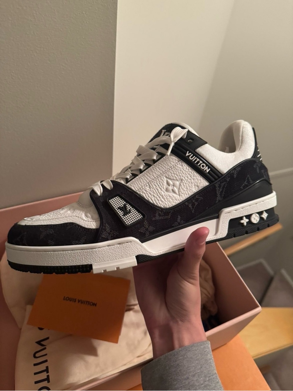 Louis Vuitton Men’s White & Black Run Away Trainer Sneaker